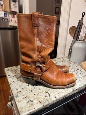 Vintage Frye harness boots 8